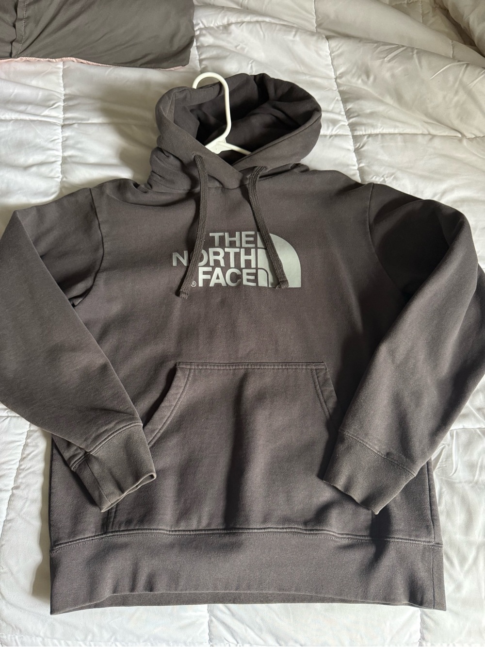 The North Face Men's Hoodie - Charcoal Gray Logo Pullover